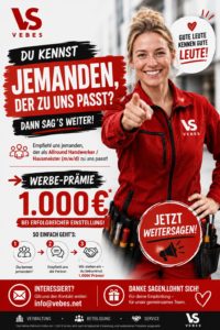 Empfiehl uns jemanden, der als Allround Handwerker/Hausmeister (m/wd) zu uns passt !