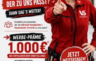 Empfiehl uns jemanden, der als Allround Handwerker/Hausmeister (m/wd) zu uns passt !
